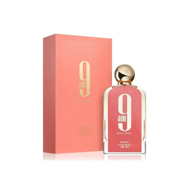 Afnan 9AM Pour Femme Eau de Parfum 3.4 oz / 100 ml - Citrus Black Currant Raspberry Musk Women's Perfume Spray DynoScent