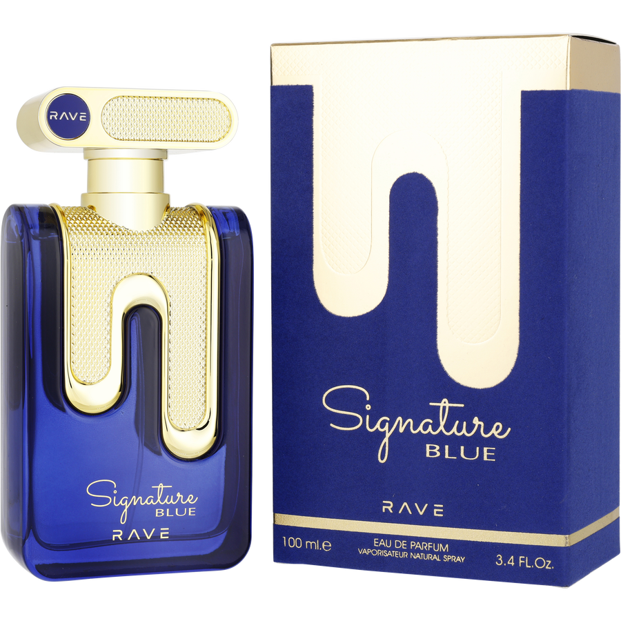 Lattafa Rave Signature Blue Eau de Parfum 3.4 oz / 100 ml - Fresh Citrus Mint Marine Men's Cologne Spray DynoScent