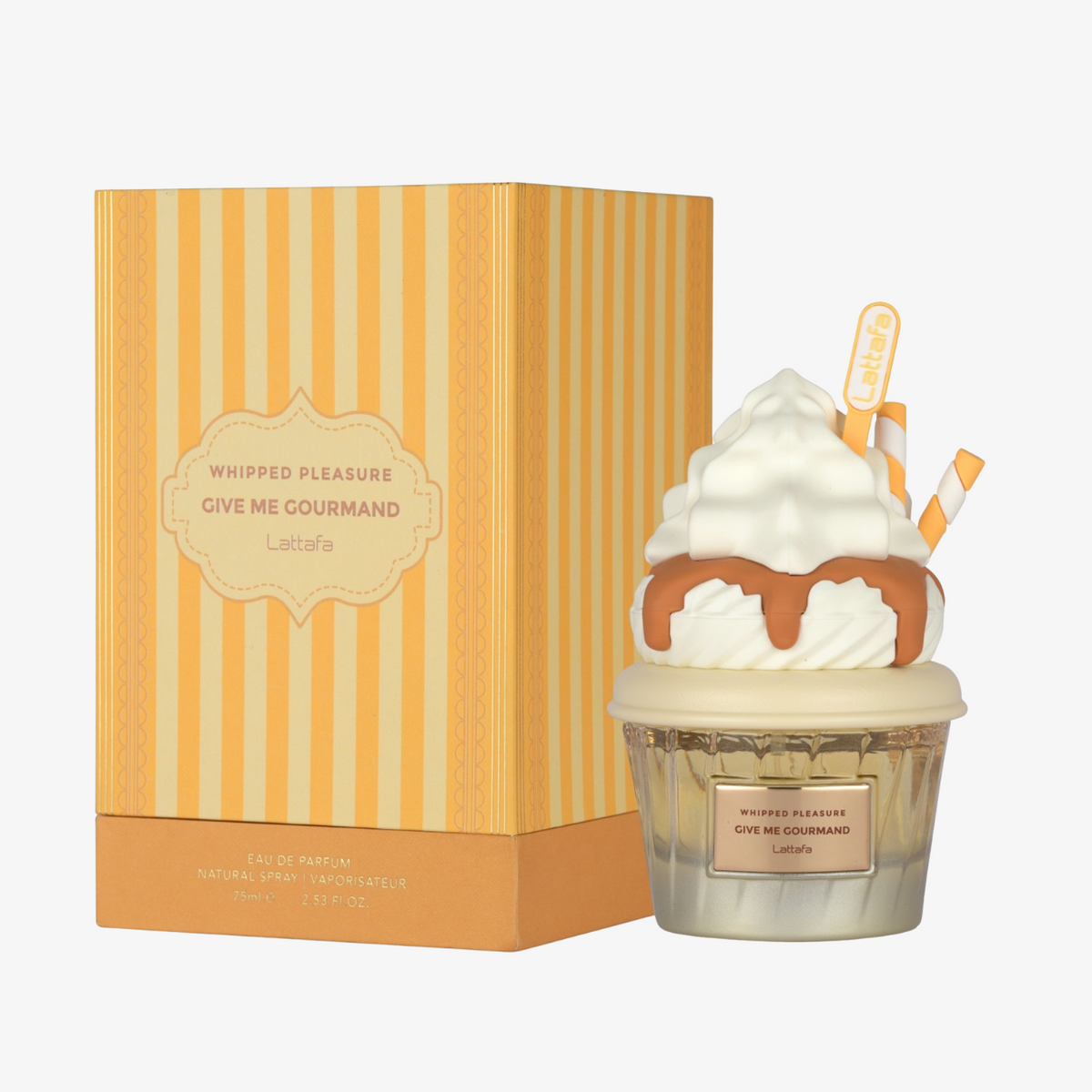 Lattafa Give Me Gourmand Whipped Pleasure Eau de Parfum 2.5 oz / 75 ml - Salted Caramel Popcorn Milk Unisex Perfume Spray DynoScent