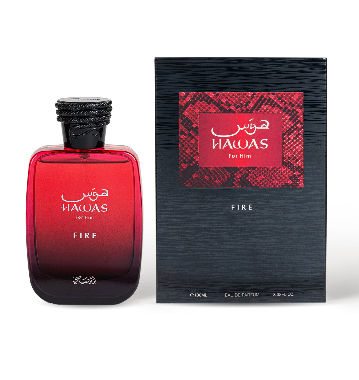 Rasasi Hawas Fire bottle and box