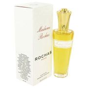 Perfume bottle and packaging of 'Madame Rochas' by Rochas on a white background