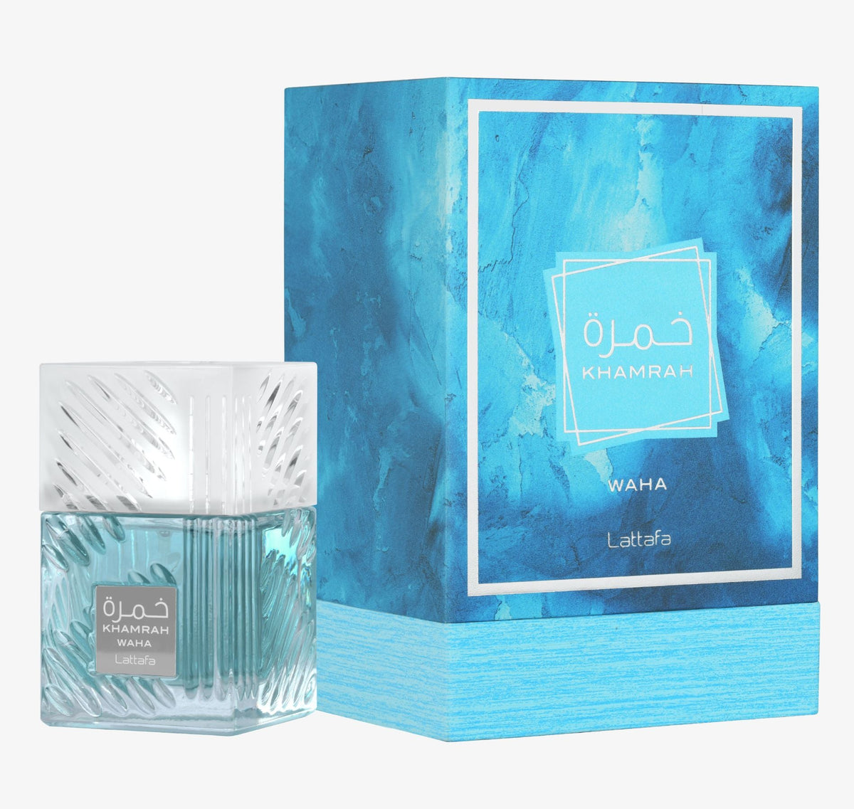 Lattafa Khamrah Waha bottle and box